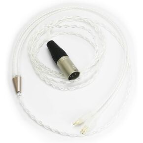 NewFantasia 4-pin XLR Balanced Male HiFi Cable Compatible with Sennheiser HD650, HD600, HD580, HD660S, HD58X, HD565, HD545, HD535, Massdrop HD6XX Headphones Silver Plated Audio Upgrade Cable