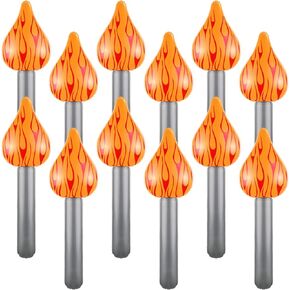 Sosation 12 Pcs Inflatable Torch Survivor Party Decorations Fun Inflates statue liberty Props for Competition Games Plastic Fake Torch for Sports Medieval Luau Birthday Themed Performance, 16 Inches