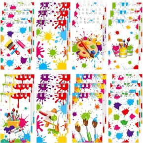 Faccito 24 Pieces Art Painting Party Mini Notebooks Art Party Favors Paint Splatter Spiral Notepads Paintbrush Splatter Small Pocket Notepads for Birthday Classroom Rewards Supplies