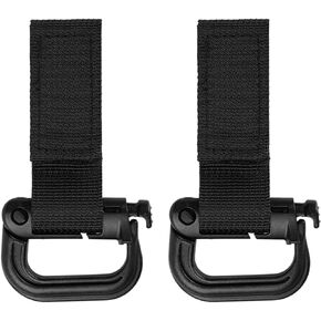 VIPERADE VAB3 2-Pack Tactical Molle D-Ring, Nylon Webbing Buckle for Molle Bags, Webbing Attachment Strap, Backpack Accessories (Black)