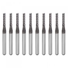 uxcell End Mill CNC Router Bits, 1.2mm x 8mm 1/8" Shank Diamond Film Coated Carbide Engraving Bit Milling Cutter Left Hand for PCB Plastic Fiber Wood 10pcs