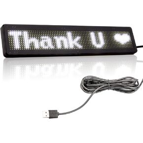 Leadleds LED Car Sign Message Board Bluetooth Connected Smartphone Programmable for Car Windows, Taxi, Store Front (Blue）