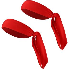 VOCOSTE 2 Pcs Adjustable Soft Sport Headband, Sweat Wicking Gym Tennis Tie Sweatband for Men Women, in Kuwait