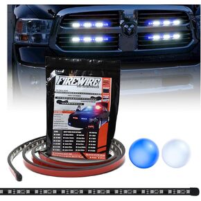 LEDs Emergency Strobe Lights for Trucks | 15" Amber White Safety Vehicle Lighting Front Grille Kit with Strobe Controller | 15" Inch Amber/White Strobe Light | Firewireleds