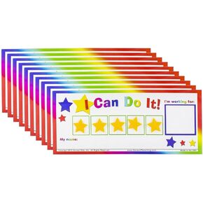 I Can Do It! Star Token Board Dry Erase Classroom Incentive Chart, 10 Pack, Ages 3-10, 5x11"