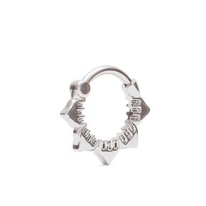 Septum Ring Clicker 16g, Minimalist 6mm Indian Lotus Nose Hoop, Handmade Piercing Jewelry by Umanative Design (14K White Gold)