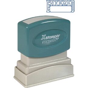 SHACHIHATA INC Entered Ink Stamp, 1/2 x 1-5/8 Inches, Blue Ink (XST1205)