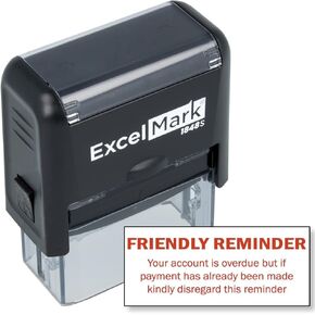 Friendly Reminder OVERDUE - Self Inking Bill Collection Stamp in Red Ink