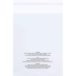 22' x 24', 1.5 Mil (100/Case) Tape Strip Resealable Suffocation Warning Clear Plastic Poly Bags