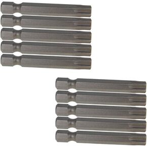 Utoolmart Torx Head Screwdriver Bit Set, 1/4 Inch Hex Shank Screwdriver Bits, T40 Magnetic Security Tamper Proof Bit, S2 Steel Torx Head Screw Driver Bit, 50mm Length, for Repair Work, 10 Pcs
