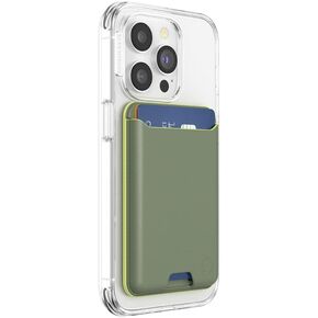 PopSockets Phone Wallet Without Expanding Grip, Phone Card Holder, Wireless Charging Compatible, Wallet Compatible with MagSafe® - Eucalyptus