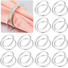 Inbagi Napkin Rings Metal Spiral Napkin Buckles Simple Alloy Napkin Holders for Weddings Receptions Dinner Party(Silver, 50 Pcs) in Kuwait