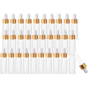 30 قطعة 5 مل زجاجات قطارة متجمدة زجاجات الزيوت العطرية مع قطارة عين زجاجية قوارير عطر زجاجات مستحضرات التجميل السائلة (ذهبي) in Kuwait