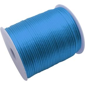 Lassos Boutique 2mm x 100 Yard Rattail Satin Polyester Trim Beading Cord Jewelry Making Macramé Arts and Crafts Chinese Knot (Apple Green)