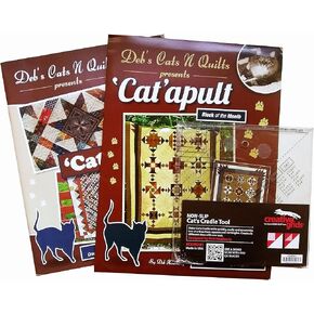 Deb's Cats N Quilts Bundle - The Original 'Cat'itude Book, The 'Cat'apult BOM Quilt Project, & Creative Grids Cat's Cradle Original Tool CGRDH1 in Kuwait