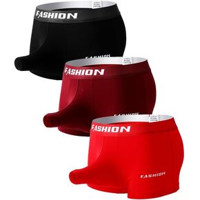 Men's Cotton Open Hole Elephant Separate Pouch Boxer Briefs Underwear Boxer Trunks Underpanties
