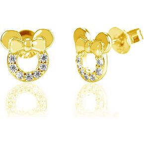 925 Sterling Silver CZ Mouse Stud Earrings for Girls Women Cubic Zirconia Tiny Cute Mice Stud Post Pin Earring Hypoallergenic for Sensitive Ear Dainty Jewelry Gifts
