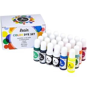 Epoxy Resin Color Pigment - 24 Colors - Alcohol Ink Set dye - Resina epoxica - Resin Pigment - Colorant for Art Resin Paint Jewelry - Pigment Liquid Transparent Translucent in Saudi Arabia