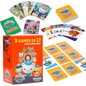 ألعاب البطاقات الكلاسيكية للأطفال من Octonauts - لعبة الذاكرة، Go Fish & Old Maid - لعبة عائلية ممتعة للأولاد والبنات - ألعاب ألعاب الحفلات Octonauts - ليلة الألعاب العائلية - إجمالي ثلاث ألعاب - حشو سلة عيد الفصح