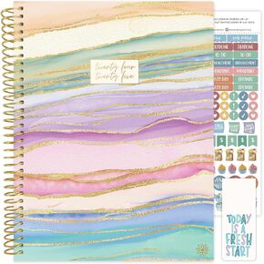 bloom daily planners 2024-2025 Academic Year Pocket Planner - 4" x 6" - (July 2024 - July 2025) - Mini Weekly/Monthly Agenda Organizer & Calendar Book - Watercolor Waves