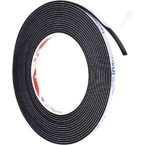 PATIKIL 2m/6.6ft Sealing Foam Tape, 12mm Wide 10mm Thick Single Sided Weather Stripping Door Seal Strip for Window Door Insulation, Black