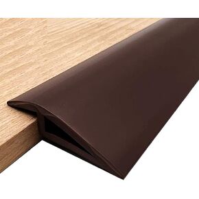 3.3ft Floor Mats Edge Reducer,Carpet Tile Straight Edge Threshold Transition Strip,Hardwood Floor Edging Trim Vinyl,Beveled Edge Ramp Edge Guard for use with 2/5" Thick Rubber Flooring Brown