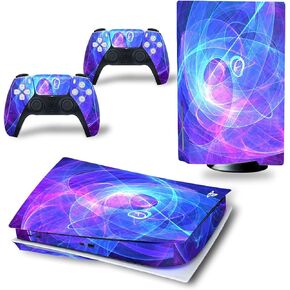 PS5 Skin Disc Edition Console and Controller, PS5 Stickers Vinyl Decals for Playstation 5 Console and Controllers, Disk Edition(Blue Stripe)