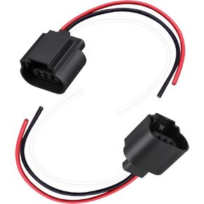 2 PCS Car H13/9008 Fog Light Socket with Wiring Harness, Fog Light Adapter Expansion Conversion Kit, Plug-and-Play Female Shell Terminal Wire Replacement, Universal for Car Accessory (Black)