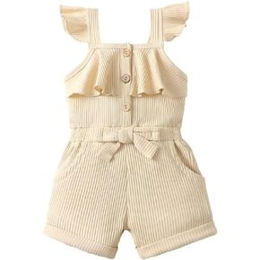 Toddler Girl Clothes Baby Girls Summer Outfits Sleeveless Clothing Cute Halter Romper One-piece Jumpsuit 1-5T