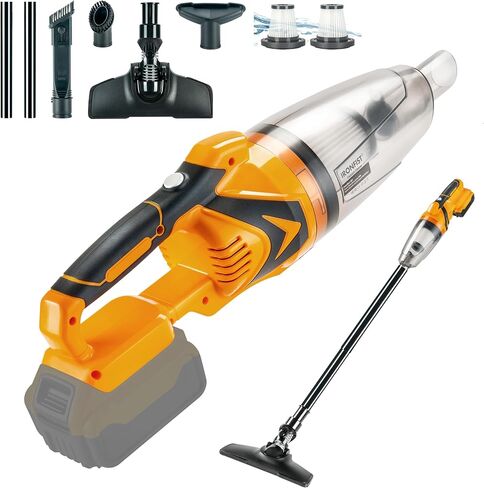 مكنسة كهربائية لبطاريات DEWALT 20V MAX، مكنسة كهربائية محمولة باليد بقوة 10 كيلو باسكال، شفط قوي لتنظيف سجاد الأرضيات الصلبة والسيارات والحيوانات الأليفة (بدون بطارية) in Kuwait