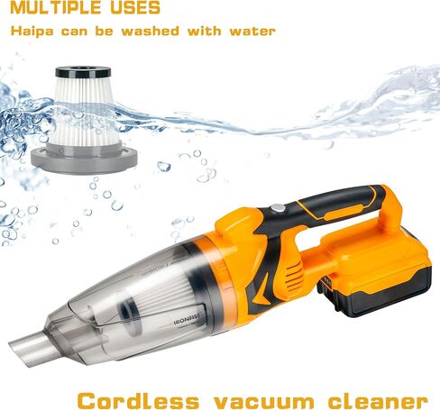 مكنسة كهربائية لبطاريات DEWALT 20V MAX، مكنسة كهربائية محمولة باليد بقوة 10 كيلو باسكال، شفط قوي لتنظيف سجاد الأرضيات الصلبة والسيارات والحيوانات الأليفة (بدون بطارية) in Kuwait