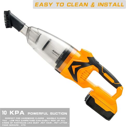 مكنسة كهربائية لبطاريات DEWALT 20V MAX، مكنسة كهربائية محمولة باليد بقوة 10 كيلو باسكال، شفط قوي لتنظيف سجاد الأرضيات الصلبة والسيارات والحيوانات الأليفة (بدون بطارية) in Kuwait