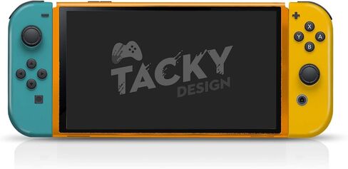 غلاف ملون بتصميم مبتذل متوافق مع غلاف Nintendo Switch OLED - مجموعة ملصقات من الفينيل 3M صلبة اللون - متوافقة مع Nintendo Switch OLED Skin Joy Con، وحدة التحكم، قفص الاتهام - ملصق ملتف بالكامل in Saudi Arabia