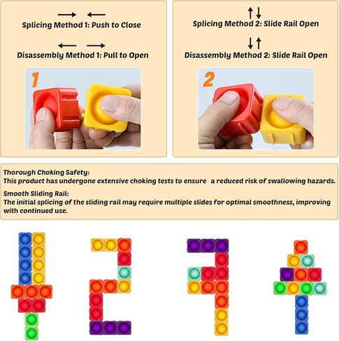Giant Silicone Pop Fidget Blocks, Interlocking Puzzle Blocks, 16PCS in Saudi Arabia