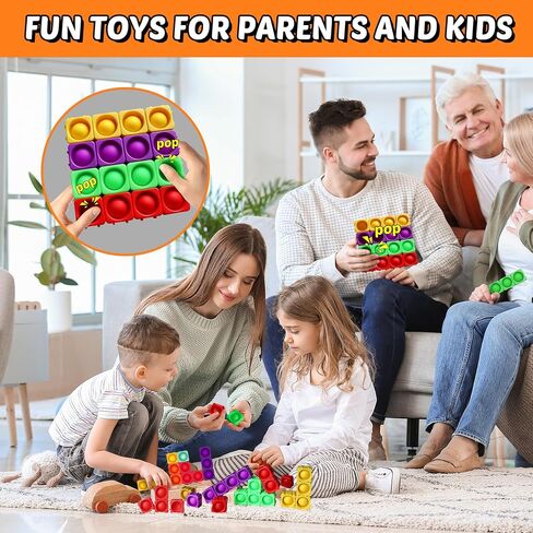 Giant Silicone Pop Fidget Blocks, Interlocking Puzzle Blocks, 16PCS in Saudi Arabia