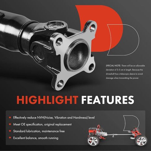 مجموعة عمود الدفع الخلفي الكامل A-Premium متوافقة مع Hyundai Tucson 2010-2013 & Kia Sportage 2010-2013، AWD، استبدال # 493003W000 in Saudi Arabia