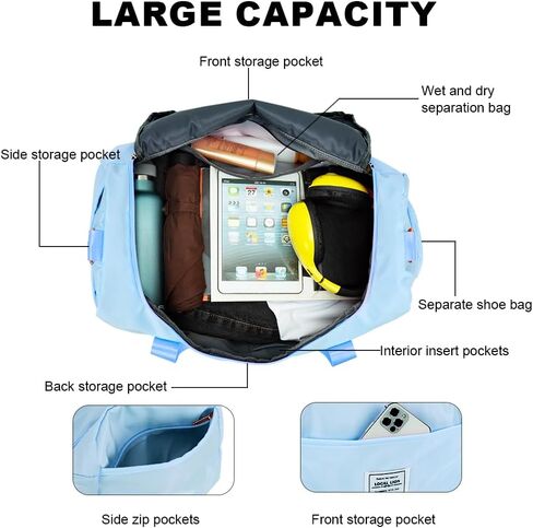حقيبة سفر من القماش الخشن للنساء من LOCAL LION، حقائب حمل فاخرة لعطلة نهاية الأسبوع - مثالية للصالة الرياضية، وحقيبة كتف متينة طوال الليل لرحلات عطلة نهاية الأسبوع in Kuwait