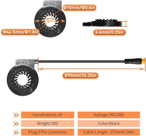 KT-V12L/R Electric Bike Magnets Pedal Assist Sensor Ebike Kit Easy Crank Installation PAS Sensor in Saudi Arabia