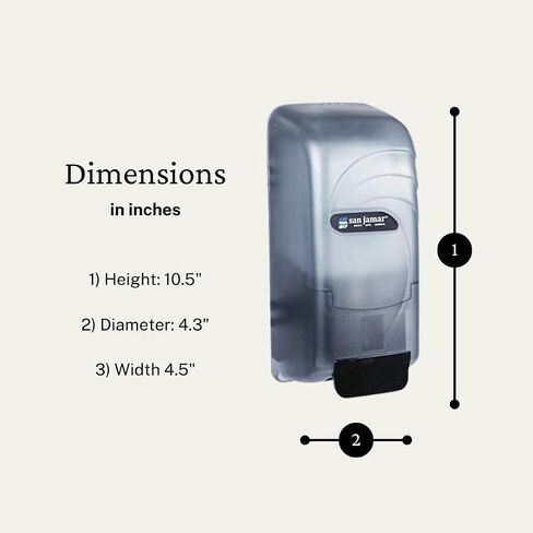San Jamar S890TBL Oceans Soap Dispenser, 4-1/2" Width, 10-1/2" Height, 4-3/8" Depth, 800ml Capacity, Arctic Blue Color in Saudi Arabia