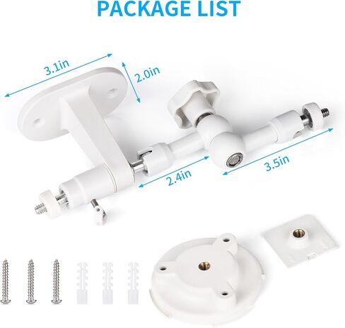 حامل حائط 2 في 1 لكاميرا Google Nest Cam الخارجية واللوحة الشمسية، زاوية قابلة للتعديل 360 درجة توفر رؤية أفضل للوحة الشمسية (أبيض) in Kuwait