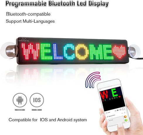 تطبيق لوحة رسائل LED للتمرير LED للسيارة قابل للبرمجة للسيارة والمتجر والمتجر (أخضر) in Saudi Arabia