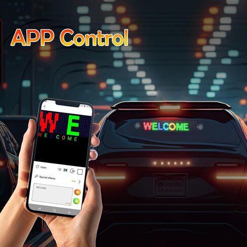 تطبيق لوحة رسائل LED للتمرير LED للسيارة قابل للبرمجة للسيارة والمتجر والمتجر (أخضر) in Saudi Arabia