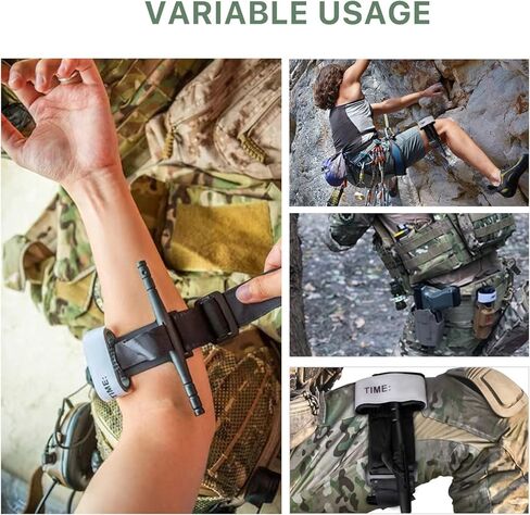 عاصبة، عاصبة القتال الطبية الأسرع والأكثر أمانًا والأكثر فعالية مع مرساة، معدات الإسعافات الأولية العسكرية عاصبة بيد واحدة، أسود in Kuwait