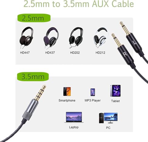 كابل الصوت البديل Saipomor HD212 سلك متوافق مع سماعات Sennheiser HD202 HD497 HD437 HD447 HD212 pro، EH250 EH350 in Saudi Arabia