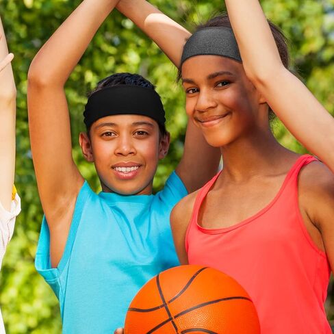 Jexine 6 قطع للأطفال الأولاد عصابات رأس رياضية رياضية عصابات رأس مرنة قابلة للتنفس للأولاد والأطفال غير قابلة للانزلاق عصابة رأس فتل شعر للفتيات والأولاد تجريب الصالة الرياضية والجري (أسلوب بسيط) in Saudi Arabia