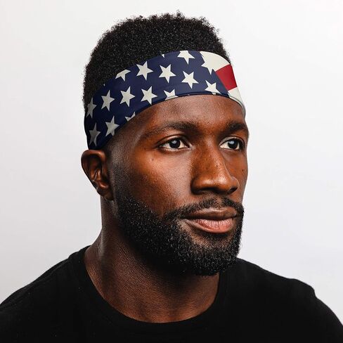 عصابة رأس Suddora مقاس 2.25 بوصة قابلة للعكس في الولايات المتحدة الأمريكية - العلم الأمريكي للأولمبياد والوطنية والرياضة in Kuwait