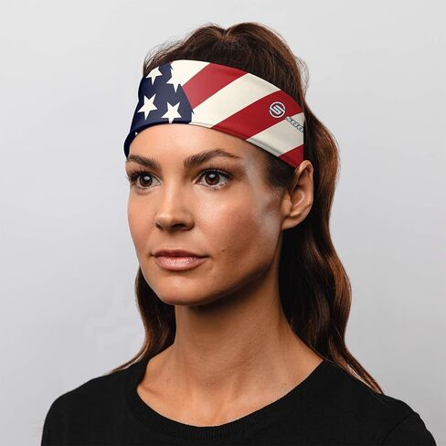 عصابة رأس Suddora مقاس 2.25 بوصة قابلة للعكس في الولايات المتحدة الأمريكية - العلم الأمريكي للأولمبياد والوطنية والرياضة in Kuwait