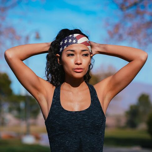 عصابة رأس Suddora مقاس 2.25 بوصة قابلة للعكس في الولايات المتحدة الأمريكية - العلم الأمريكي للأولمبياد والوطنية والرياضة in Kuwait