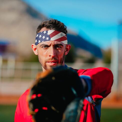 عصابة رأس Suddora مقاس 2.25 بوصة قابلة للعكس في الولايات المتحدة الأمريكية - العلم الأمريكي للأولمبياد والوطنية والرياضة in Kuwait