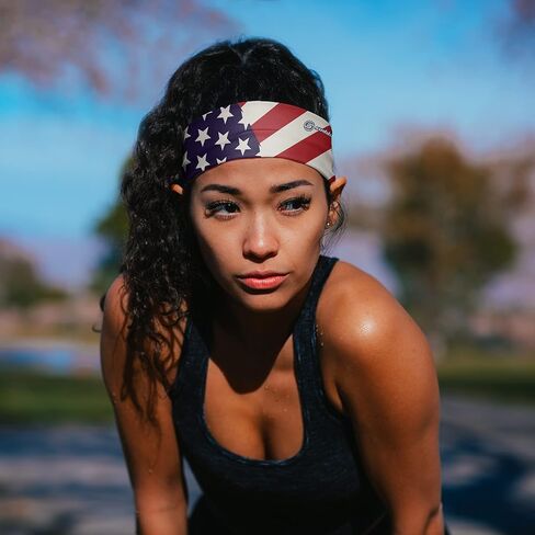 عصابة رأس Suddora مقاس 2.25 بوصة قابلة للعكس في الولايات المتحدة الأمريكية - العلم الأمريكي للأولمبياد والوطنية والرياضة in Kuwait